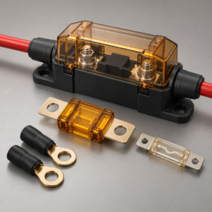 Representative reference render of battery fuse and holder accessories